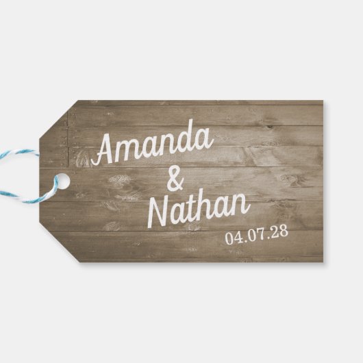 Rustikale Strandgiftmarken Geschenkanhänger (Rückseite Horizontal)