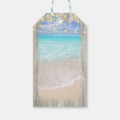 Rustikale Strandhochzeit am Holzstrand - Willkomme Geschenkanhänger (Rückseite)