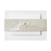 Rustikale Strandhochzeit Herz-Monogramm Einladungsbanderole (Vorderseite Beispiel)