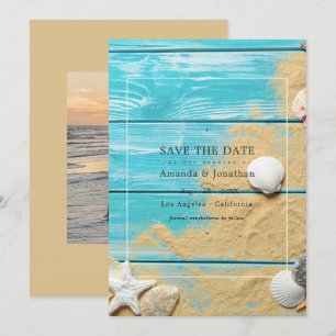 Rustikale Strandhochzeit im Sommer Save-the-Date Save The Date