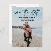 Rustikale Strandhochzeit Save the Date Ankündigungspostkarte (Vorne/Hinten)