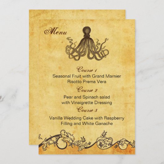 rustikale Strandkarten Menükarte (Vorne/Hinten)