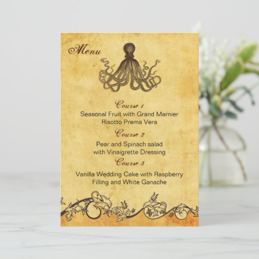 rustikale Strandkarten Menükarte (Stehend Vorderseite)