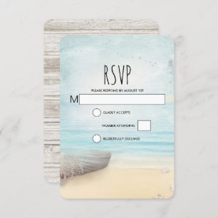 Rustikale Strandlandschaft mit RSVP-Karte für Boot RSVP Karte