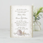 Rustikale Strandlandschaft und Perlen Einladung (Stehend Vorderseite)