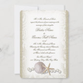 Rustikale Strandlandschaft und Perlen Einladung (Vorderseite)