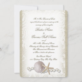 Rustikale Strandlandschaft und Perlen Einladung