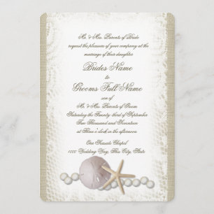 Rustikale Strandlandschaft und Perlen Einladung