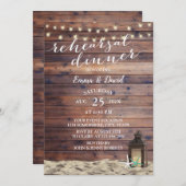 Rustikale StrandLaterne & Starfish Probe Abendesse Einladung (Vorne/Hinten)