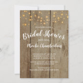 Rustikale Strandleuchten auf Imitaten Brautparty a Einladung (Vorderseite)