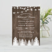 Rustikale Strandleuchten Pine Tree Probe Abendesse Einladung (Stehend Vorderseite)