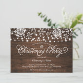 Rustikale Strandleuchten Schneeflocken Unternehmen Einladung (Stehend Vorderseite)