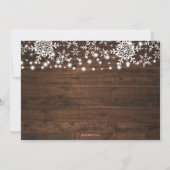 Rustikale Strandleuchten Schneeflocken Unternehmen Einladung (Rückseite)