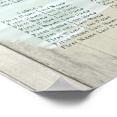 Rustikale Strandpinguine Hochzeitstabelle Poster (Ecke)