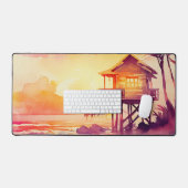 Rustikale Strandsonnenuntergangsszene Schreibtischunterlage (Tastatur & Maus)