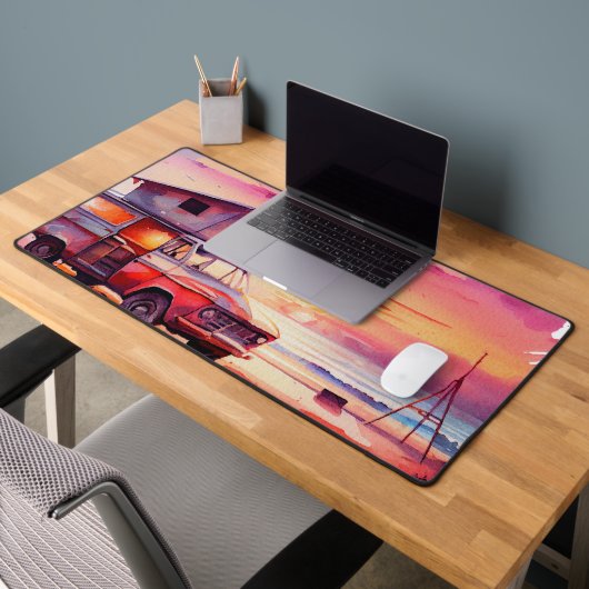 Rustikale Strandsonnenuntergangsszene Schreibtischunterlage (Büro 2)