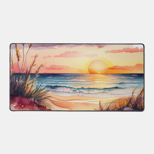 Rustikale Strandsonnenuntergangsszene Schreibtischunterlage (Vorderseite)