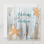 Rustikale Strandsterneihen retten das Datum Save The Date (Rückseite)