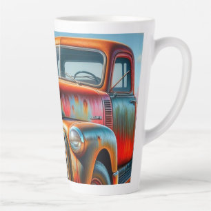 Rustikale Straßen: Vintager Lkw Milchtasse