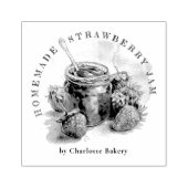 Rustikale Strawberry Jam Jar Packungs-Etikett Gummistempel (Prägung)