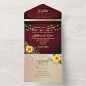 Rustikale Streichelleuchten Burgund Sonnenblumen H All In One Einladung (Innen)