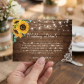 Rustikale Streichelleuchten Sonnenblumen Hochzeits Begleitkarte