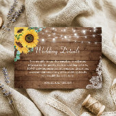 Rustikale Streichelleuchten Sonnenblumen Hochzeits Begleitkarte
