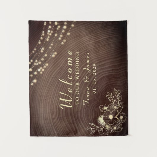 Rustikale Streichellichtblende Begrüßung Wandteppich (Vorderseite)