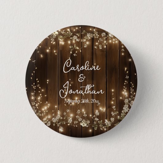 Rustikale Streichellichtblüte Button (Vorderseite)