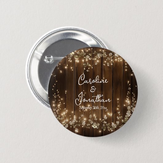 Rustikale Streichellichtblüte Button (Vorne & Hinten)