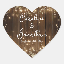 Rustikale Streichellichtblüte Herz-Aufkleber