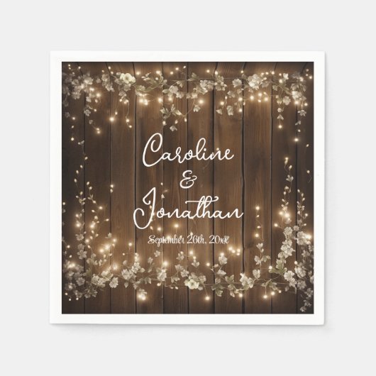 Rustikale Streichellichtblüte Serviette (Vorderseite)