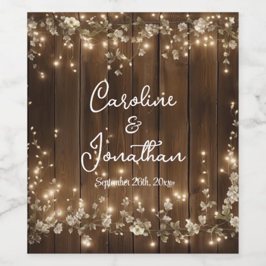 Rustikale Streichellichtblüte Weinetikett (Einzelnes Label)