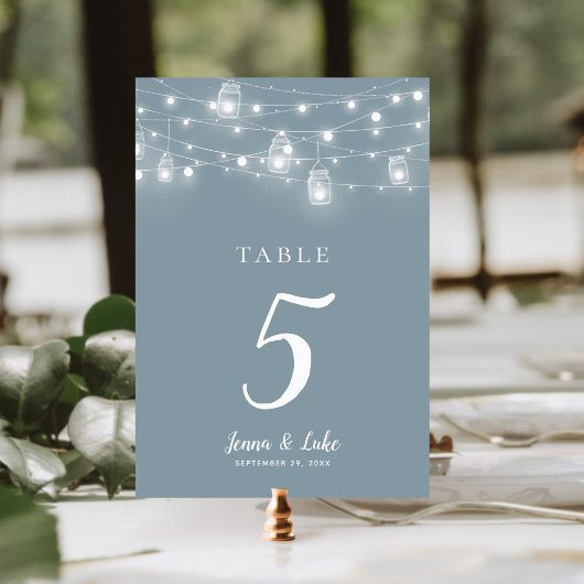 Rustikale Streichellichter, doppelseitige Hochzeit Tischnummer