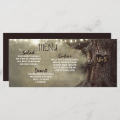 Rustikale Streichellichter Hochzeitskarten Menükarte (Vorne/Hinten)