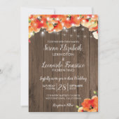 Rustikale Streichellichter Mohnsommer Einladung (Vorderseite)