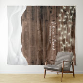 Rustikale Streichellichter schneebedeckte Winterho Wandteppich (Beispiel (Horizontal))