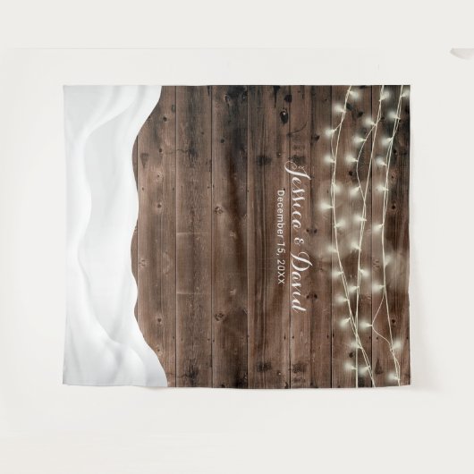 Rustikale Streichellichter schneebedeckte Winterho Wandteppich (Vorderseite (Horizontal))