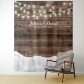 Rustikale Streichellichter schneebedeckte Winterho Wandteppich (Beispiel)