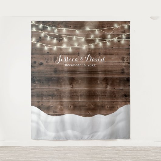 Rustikale Streichellichter schneebedeckte Winterho Wandteppich (Vorderseite)