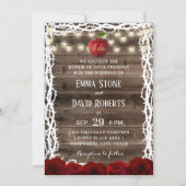 Rustikale Streichellichter Schneeweiße Märchen Hoc Einladung (Vorderseite)