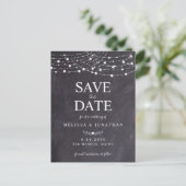 Rustikale Streichellichter Skateboarden Hochzeit G Einladungspostkarte (Stehend Vorderseite)