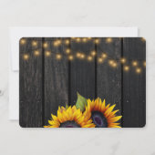 Rustikale Streichellichter Sonnenblumenhochzeit Einladung (Rückseite)