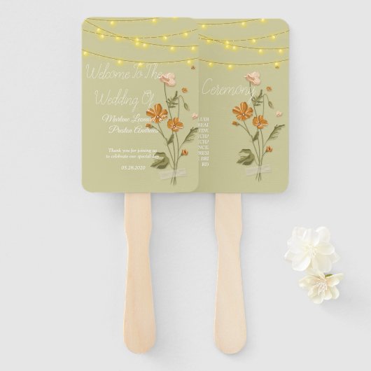 Rustikale Streichellichter trendy Blumenzange Fächer (Vorne und Hinten)