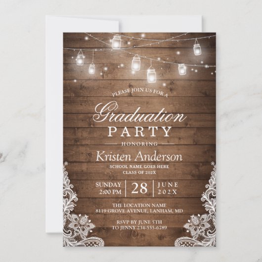 Rustikale Streichellichtschablone Einladung (Vorderseite)