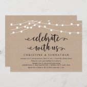 Rustikale Streichlichter, Feiern mit uns, Entfaltu Einladung (Vorne/Hinten)