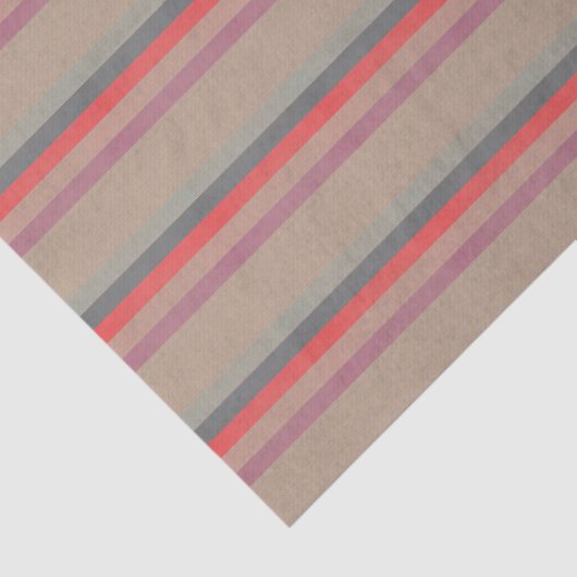 Rustikale Streifen Aquamarin, Koralle, braun Seidenpapier (Detail)