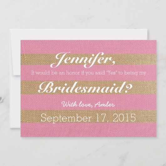 Rustikale Streifen sind Sie sind meine Einladung (Vorderseite)