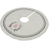 Rustikale Streifen und Kleider-Monogramm-Baumrock Polyester Weihnachtsbaumdecke (Schrägansicht)