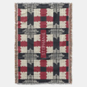 Rustikale Strickschneeflocke Karo - Cozy Winter Bo Decke (Vorderseite Vertikal)